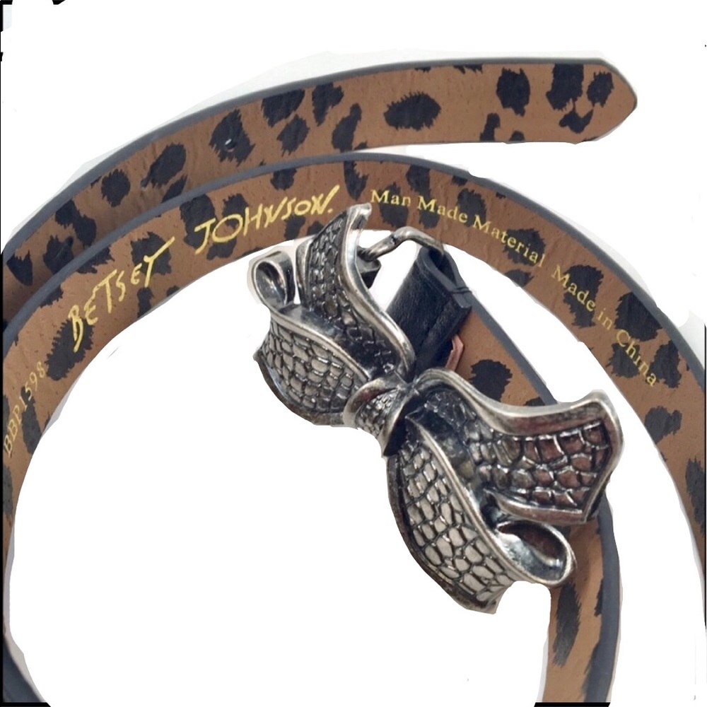Betsy Johnson 1” Faux Leather & Leopard Print Belt